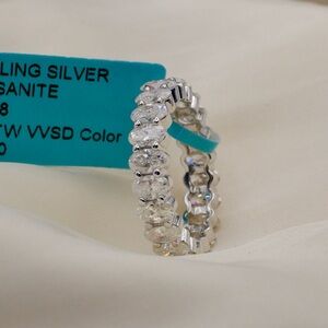 Size 8– eternity band— 6.30 CTW—VVS D color Moissanite- 925 sterling silver